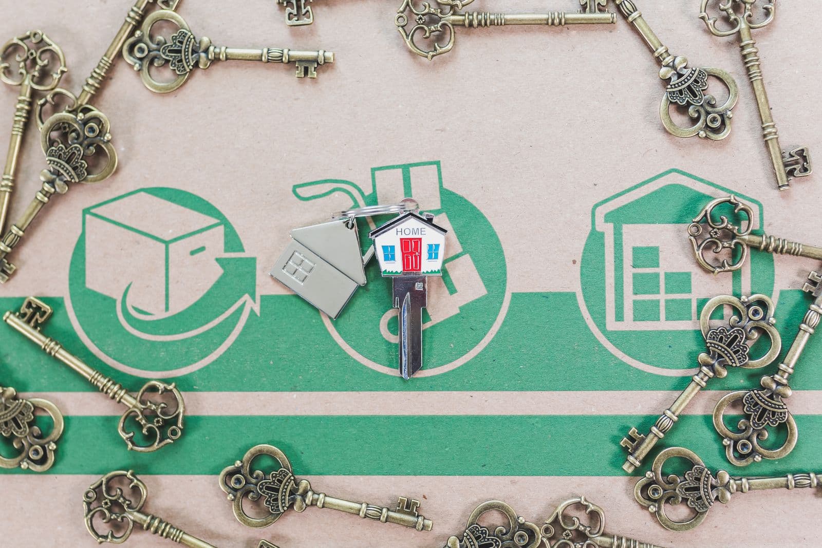 Keys being handed over on the doorstep of a newly renovated home